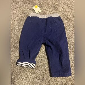 Baby BODEN boys star bottom lined blue cords. NWT 6/12 mo